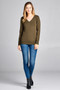 Ladies fashion long sleeve v-neck classic sweater