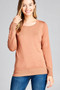 Ladies fashion long sleeve crew neck classic sweater