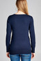 Ladies fashion long sleeve crew neck classic sweater