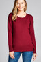 Ladies fashion long sleeve crew neck classic sweater