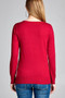 Ladies fashion long sleeve crew neck classic sweater