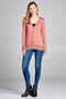 Ladies fashion long sleeve v-neck classic sweater cardigan