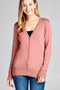 Ladies fashion long sleeve v-neck classic sweater cardigan