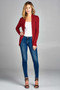 Ladies fashion long sleeve open front ribbed knit cardigan