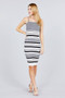 Straight Neck Multi Stripe Cami Mini Sweater Dress