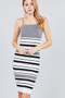 Straight Neck Multi Stripe Cami Mini Sweater Dress