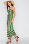 Stripe Strapless Flare Leg Jumpsuit