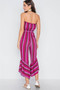 Stripe Strapless Flare Leg Jumpsuit