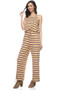 Sleeveless Stripe Jumpsuit