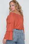 Plus Size Off-the-shoulders Bell Sleeve Top