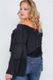 Plus Size Off-the-shoulders Bell Sleeve Top