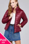 Ladies fashion plus size long sleeve quilted padding jacket