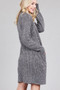 Ladies fashion plus size dolmen sleeve open front w/patch pocket marled sweater cardigan