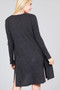 Ladies fashion plus size long sleeve open front side slit tunic length brushed waffle cardigan