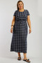 Plaid, Ankle Length Maxi Dress