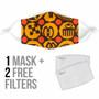 Colored Adinkra Print Face Mask