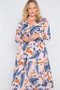 Plus Size  Floral Print Button Down Maxi Dress