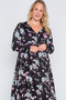 Plus Size  Floral Print Button Down Maxi Dress