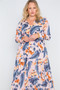 Plus Size  Floral Print Button Down Maxi Dress