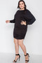 Plus Size Batwing Basic Mini Dress