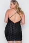 Plus Size Black Floral Lace Bodycon Cami Mini Dress