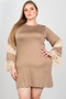 Ladies fashion plus size crochet mini dress