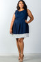 Ladies fashion plus size navy dress