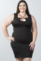 Ladies fashion plus size strappy plunge bodycon dress