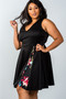 Ladies fashion plus size v neckline side zip design dress