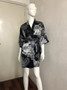 Silk Satin Wedding Bride Bridesmaid Robe Floral Bathrobe Short Kimono Robe For Women