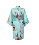 Silk Satin Wedding Bride Bridesmaid Robe Floral Bathrobe Short Kimono Robe For Women