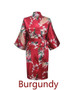 Silk Satin Wedding Bride Bridesmaid Robe Floral Bathrobe Short Kimono Robe For Women