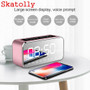 Portable Mirror Design Bluetooth Speaker Wireless Mini Alarm Clock Speaker Car Subwoofer Wireless Speaker Support FM TF Card