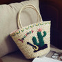 Cactus Designed Shoulder & Beach Bag