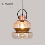 Art glass lamp shade pendant light plating amber modern led dining room kitchen decor pendant lamp