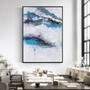 Hand painted abstract mountain oil painting landscape canvas painting blue wall art pictures for living room home office decor