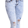 Women's Stone Washed Ripped Skinny Denim Jeans