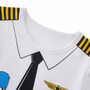 3D Captain Pilot Uniform Designed Baby T-Shirt & Short Pants