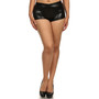 Women's Black Wet Look Mini Shorts