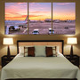 Airport Photo During Sunset Printed Canvas Posters (3 Pieces)