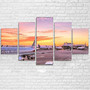 Airport Photo During Sunset Printed Multiple Canvas Poster