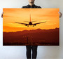 Landing Aircraft During Sunset Printed Posters