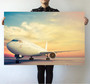 Parked Aircraft During Sunset Printed Posters