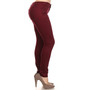 Women's Burgundy Mid Rise Solid Denim Jeans