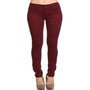 Women's Burgundy Mid Rise Solid Denim Jeans