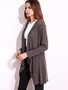 Casual Women Lapel Long Sleeve Solid Color Pockets Cardigan