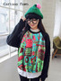 Women Cartoon Print Long Sleeve Shirt Sweatshirt Tops