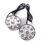 2PCS 70cm Round LED Front Driving Fog Lamps Daytime Running Lights DRL 12V 9W 7000K for Car Trailer ATV