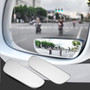 2pcs Slim Car Rear View Blind Spot Mirror 360° Rotating Convex Wide Angle Glass Mirror