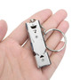 Double Pipe High Decibel Stainless Steel Outdoor Emergency Survival Whistle Keychain Camping HIking Keychain Whistle